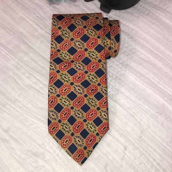 Stafford Silk Stunning Red Gold Navy Green Black Royal Blue Light Brown Tie - Picture 1 of 7